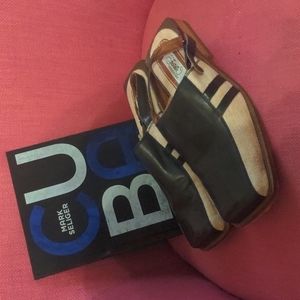 Ultra Miami chic men's linen and leather strap mules by Fratelli